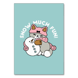 Cute Cat i Snö Gear med Snögubbe Art Bordsnummer