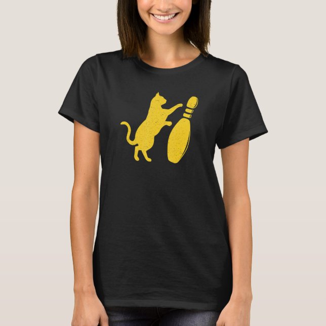 Cute Cat i Stil, stressad, som knackar över Bowlin T Shirt (Framsida)