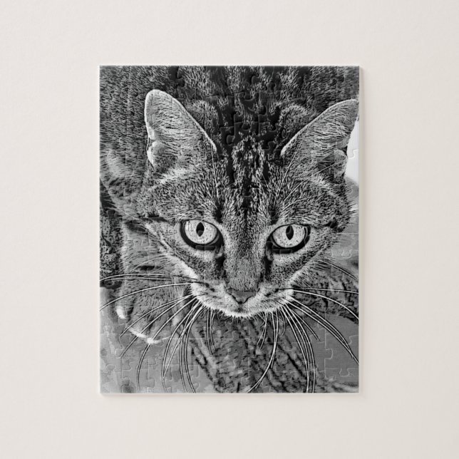 Cute cat i träd pussel (Vertikal)