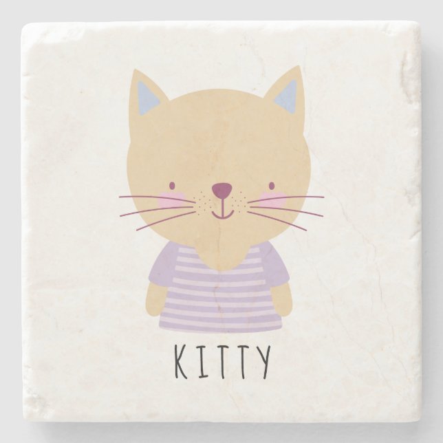 Cute Cat Illustration - Anpassade Stenunderlägg (Framsidan)
