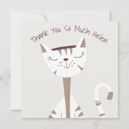Cute Cat Illustration Namn - tackkort