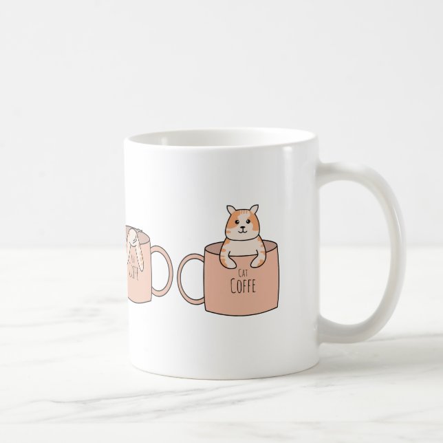Cute Cat in a Coffee Mug | Cozy Kitten Lover Gift  Kaffemugg (Höger)