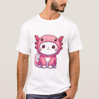 Cute Cat in Axolotl Costume T Shirt