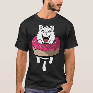Cute cat in donut ring donut t shirt