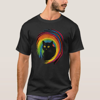 cute Cat in Front of Rainbow cats catowner T Shirt