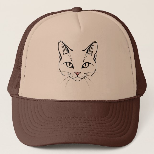 Cute Cat in Hat - justerbart lock för Roligt Keps (Framsida)