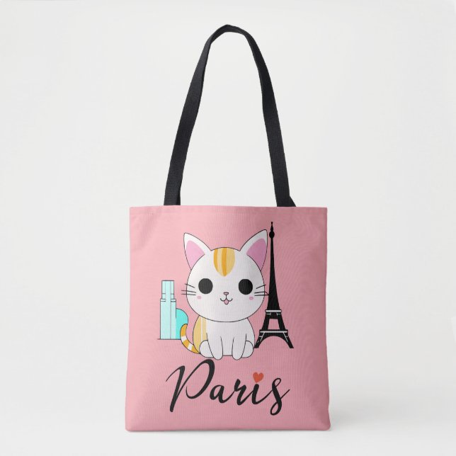 Cute cat in Paris Tygkasse (Framsida)
