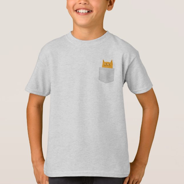 Cute Cat in Pocket,peek a boo, Halloween Costume T Shirt (Framsida)