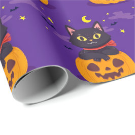 Cute cat in pumkin Wrapping Papper Presentpapper