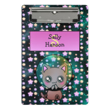 Cute Cat in Space Flyter med stjärnor