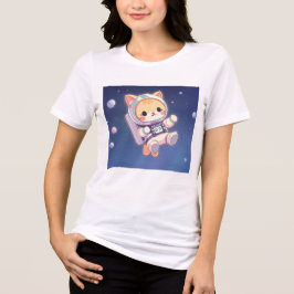 Cute cat in the space t shirt