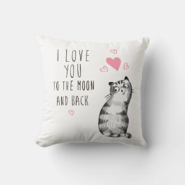 Cute Cat - jag Kärlek er till Måne och bak Kudde