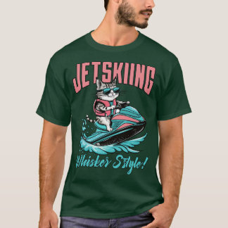 Cute Cat Jet Skiing Summer Gift 3 T Shirt