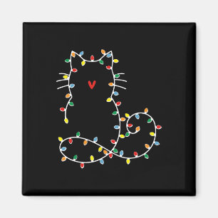 Cute Cat jul - Ljus Merry Catmas Gift för CIA Magnet