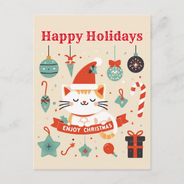 Cute Cat - Juli Vykort (Framsida)