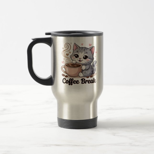 Cute Cat - Kaffebröd - Resemugg (Vänster)