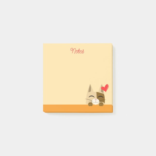 Cute Cat Kärlek Post-it Block (Framsida)