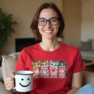 Cute Cat Kärlek Unisex-programvara T Shirt