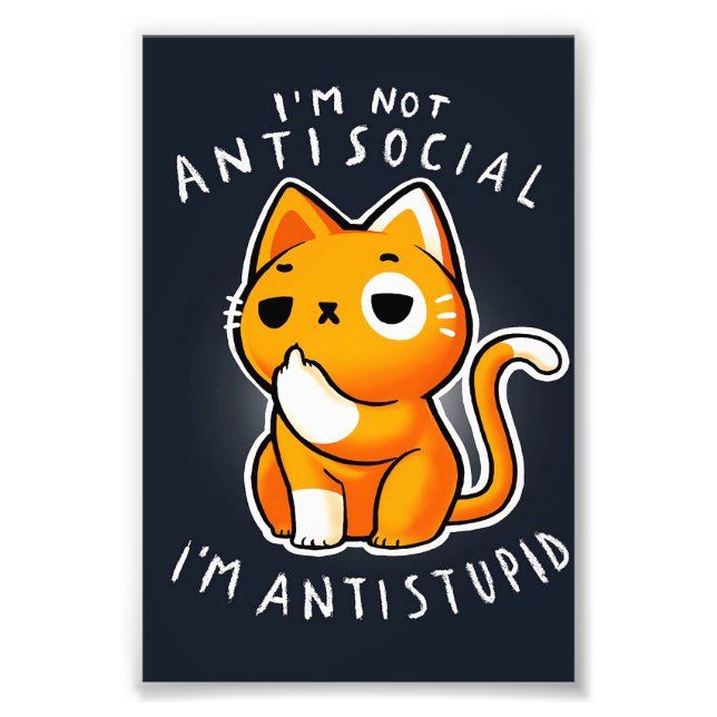 Cute Cat Kattunge Gift| Katt för födelsedagen Fototryck (Framsidan)