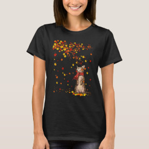Cute Cat Kattunge Hösten Höst löv katt Manar Kvinn T Shirt
