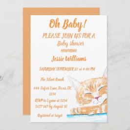 Cute Cat Kattunge Kitten animal Pojke Girl Inbjudningar