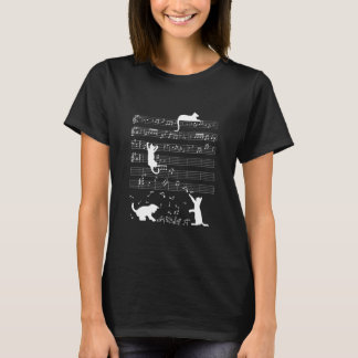 Cute Cat Kattunge spelar upp Music Clef T Shirt