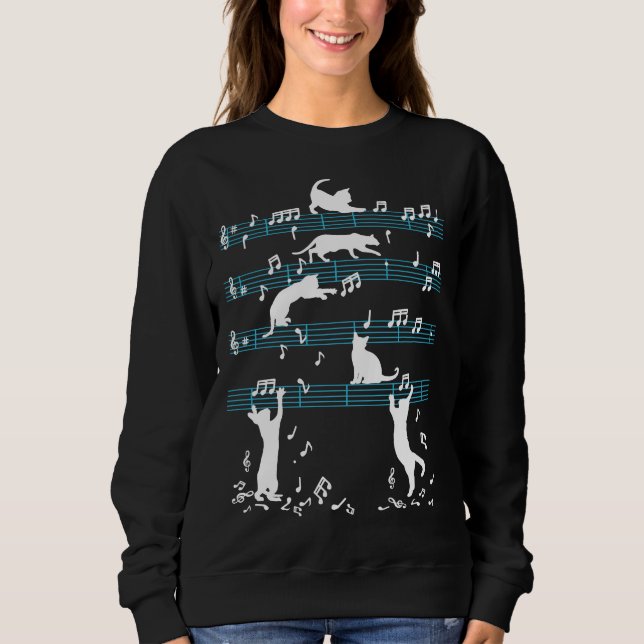 Cute Cat Kattunge spelar upp musik T Shirt (Framsida)