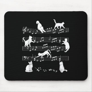 Cute Cat Kattunge spelar upp musikanteckning Clef Musmatta