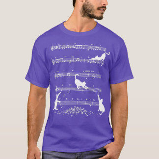 Cute Cat Kattunge spelar upp musikanteckning Clef T Shirt