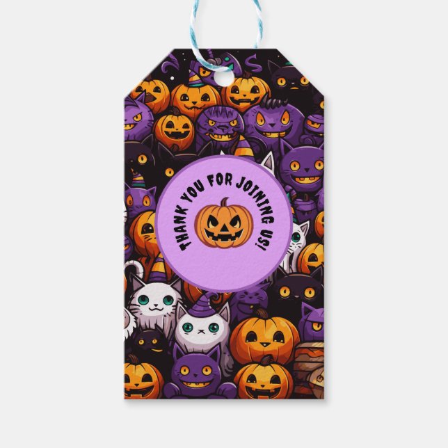 Cute Cat Kawaii Stil Halloween CAT-TASTIC-tema Presentetikett (Framsidan)