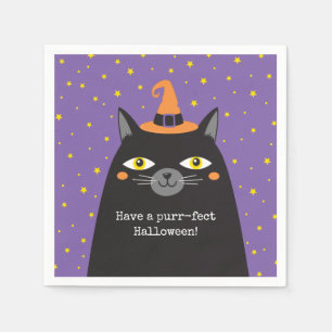 Cute Cat Kids Halloween fest Pappersservett