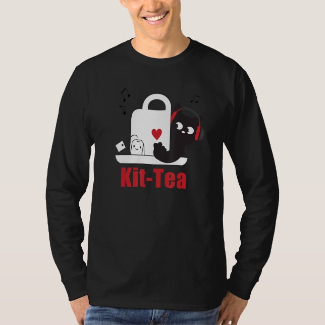 Cute Cat Kit Tea Funny Cat Pun Älskare Tea Fläkt C T Shirt (Framsida)