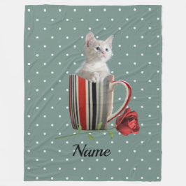 Cute Cat Kitten Djurälskares Gift Fleecefilt