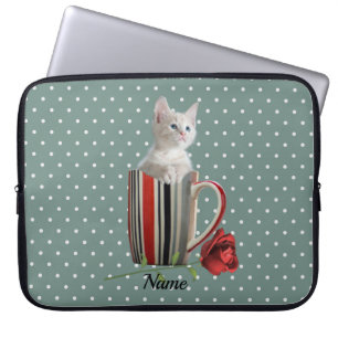 Cute Cat Kitten Djurälskares Gift Laptop Fodral