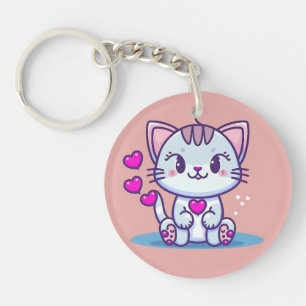 Cute Cat Kitten med hjärtan Valentine Inspired