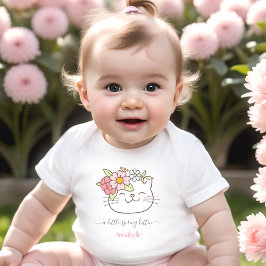 Cute Cat Kitten Namn Girl Vår Blommigt T Shirt