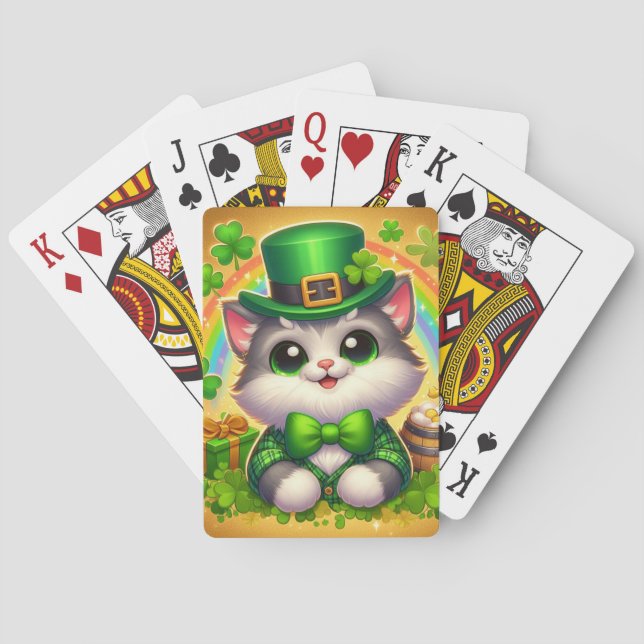 Cute cat/kitten Saint patrick's day Casinokort (Baksidan)