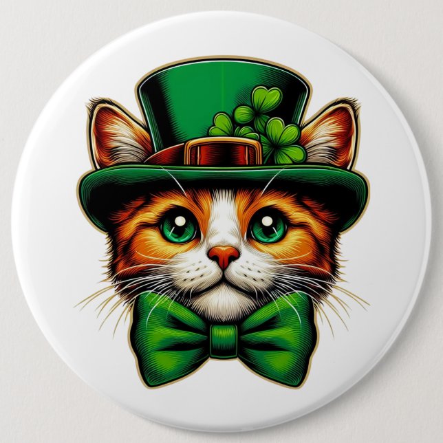Cute cat/kitten Saint patrick's day Knapp (Framsida)
