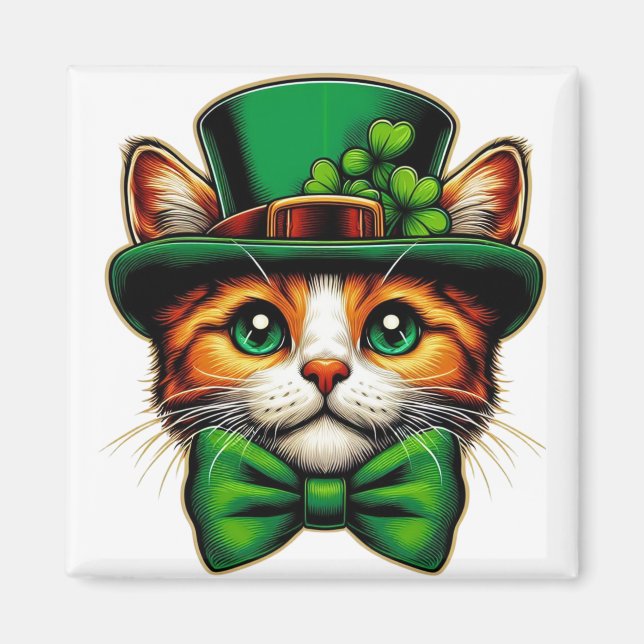 Cute cat/kitten Saint patrick's day Magnet (Framsidan)