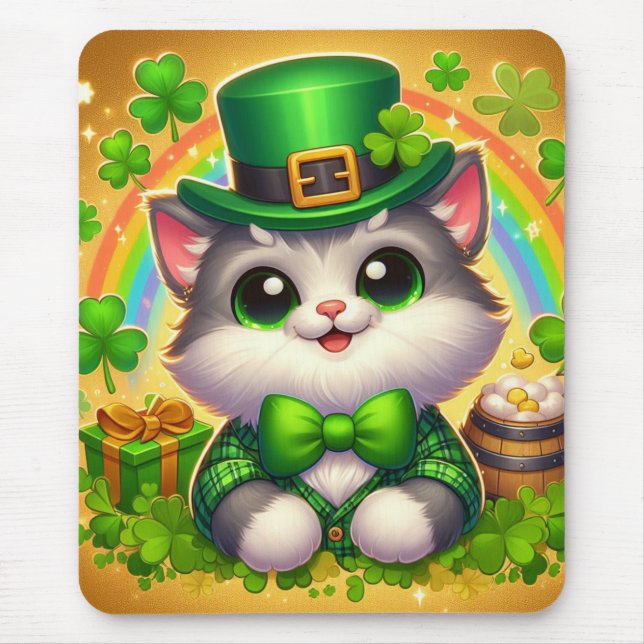 Cute cat/kitten Saint patrick's day Musmatta (Framsidan)