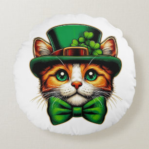 Cute cat/kitten Saint patrick's day Rund Kudde