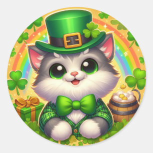 Cute cat/kitten Saint patrick's day Runt Klistermärke