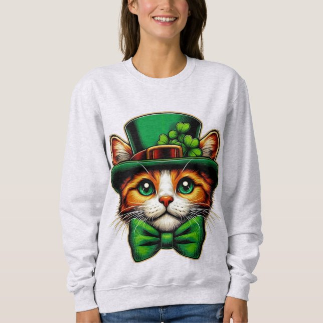 Cute cat/kitten Saint patrick's day T Shirt (Framsida)