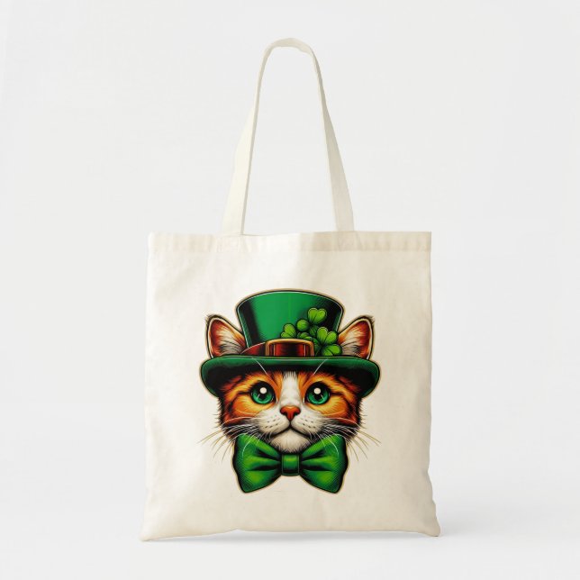 Cute cat/kitten Saint patrick's day Tygkasse (Framsidan)