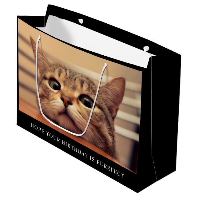 Cute Cat Large Gift Bag (Framsidan Vinklad)