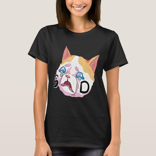 Cute Cat Ledsen: Kött kött från katter T Shirt (Framsida)