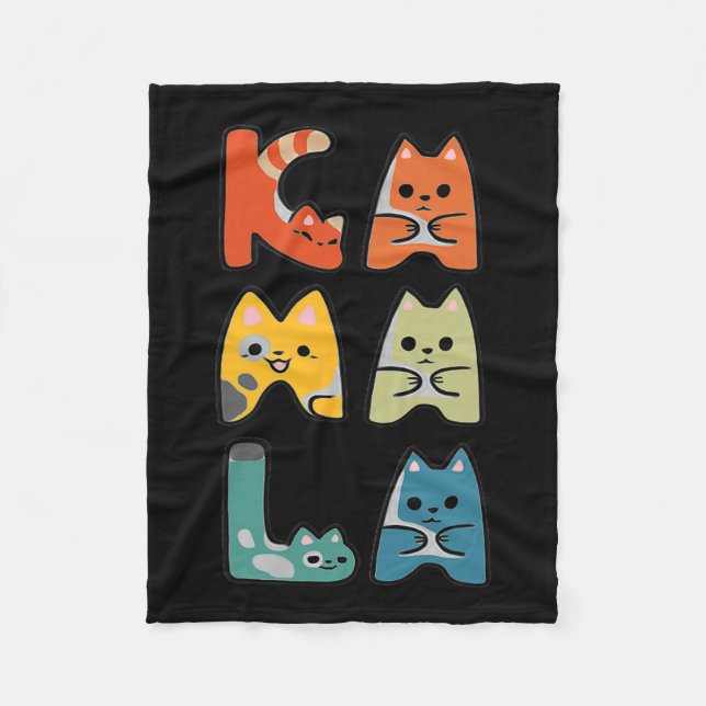 Cute Cat Lettering Positive Fleecefilt (Framsidan)