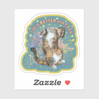 Cute Cat Life är bättre med Cats-märkning Klistermärken