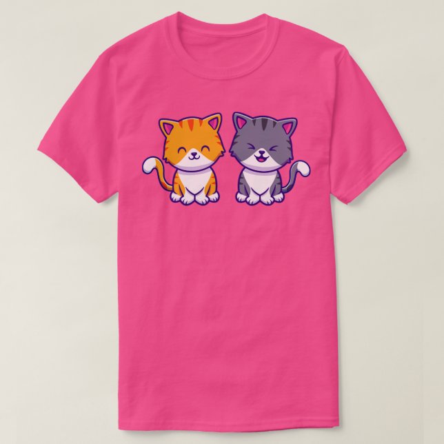 Cute Cat lite vän T Shirt (Design framsida)