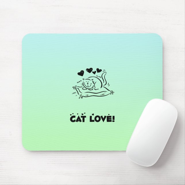 Cute Cat, Little Cat, Kattunge, Kitten, Hearts Musmatta (Med mus)
